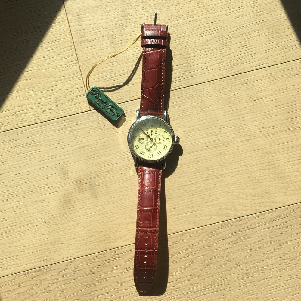 COPY - PERE DE TEMPS Men's Brown Leather Watch New w Tags